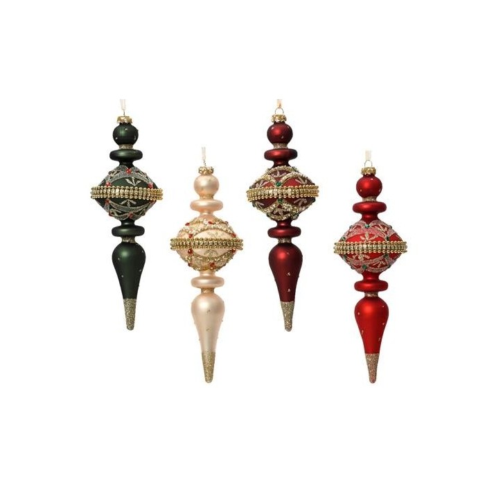 ADDOBBO VETRO H.24CM. ASSORTITI GLITTERATI